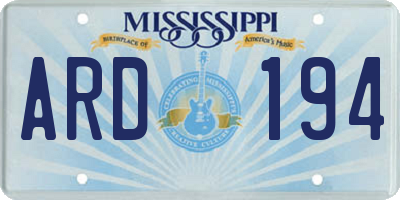 MS license plate ARD194