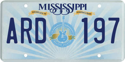 MS license plate ARD197