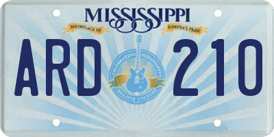 MS license plate ARD210