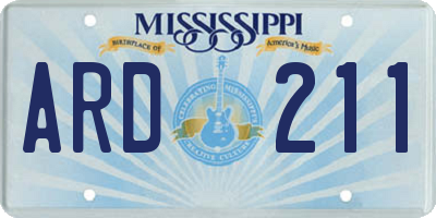 MS license plate ARD211