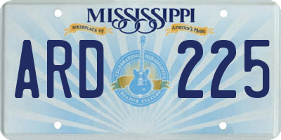 MS license plate ARD225