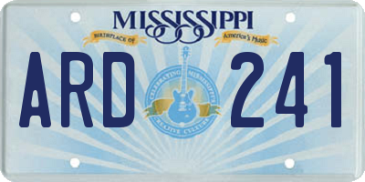 MS license plate ARD241