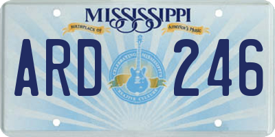 MS license plate ARD246