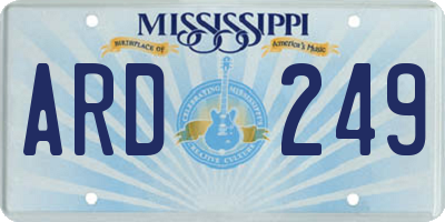 MS license plate ARD249