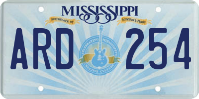 MS license plate ARD254