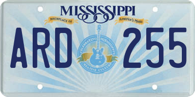 MS license plate ARD255