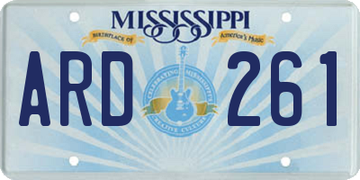 MS license plate ARD261