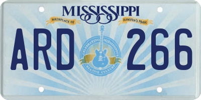 MS license plate ARD266