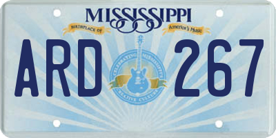 MS license plate ARD267