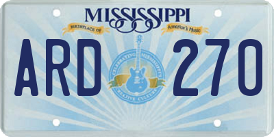 MS license plate ARD270