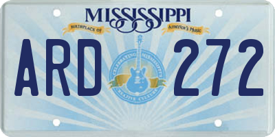 MS license plate ARD272