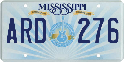 MS license plate ARD276