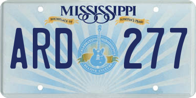 MS license plate ARD277