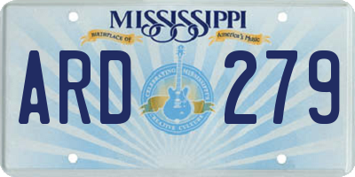 MS license plate ARD279