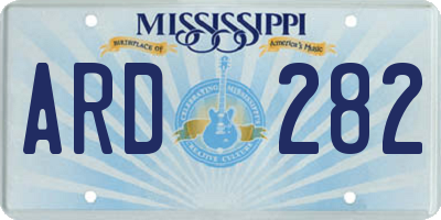 MS license plate ARD282