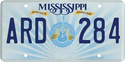 MS license plate ARD284