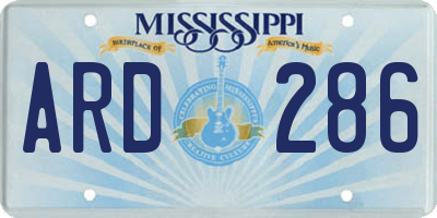 MS license plate ARD286