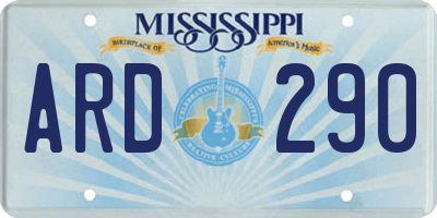 MS license plate ARD290