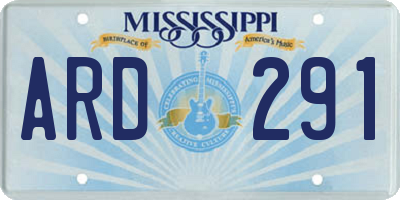 MS license plate ARD291