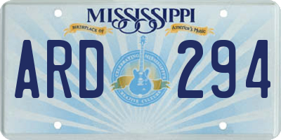 MS license plate ARD294