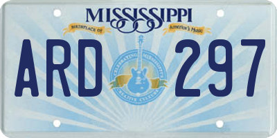 MS license plate ARD297