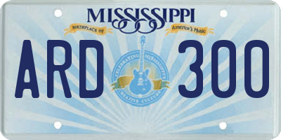 MS license plate ARD300