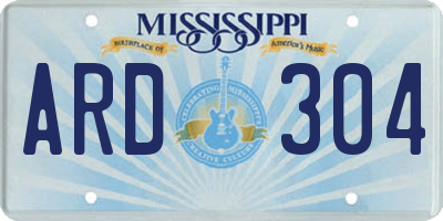 MS license plate ARD304