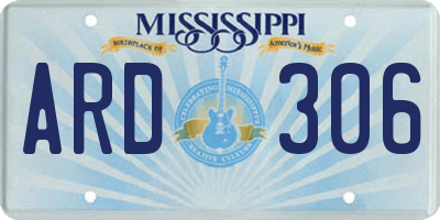 MS license plate ARD306