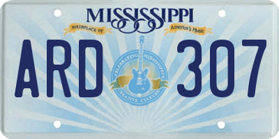 MS license plate ARD307