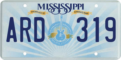 MS license plate ARD319
