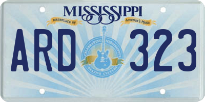 MS license plate ARD323