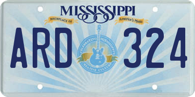 MS license plate ARD324