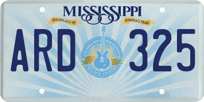MS license plate ARD325