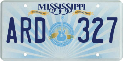 MS license plate ARD327