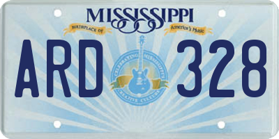 MS license plate ARD328