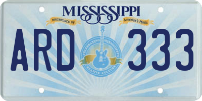 MS license plate ARD333