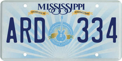 MS license plate ARD334