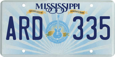 MS license plate ARD335