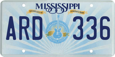 MS license plate ARD336