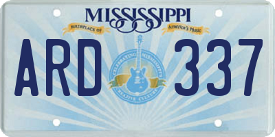 MS license plate ARD337