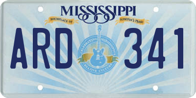 MS license plate ARD341