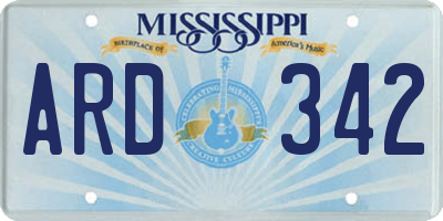 MS license plate ARD342