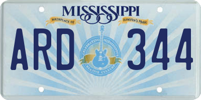 MS license plate ARD344