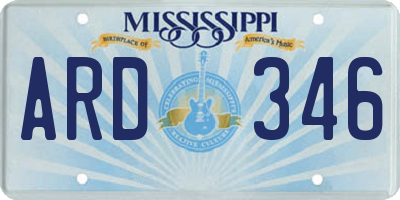 MS license plate ARD346