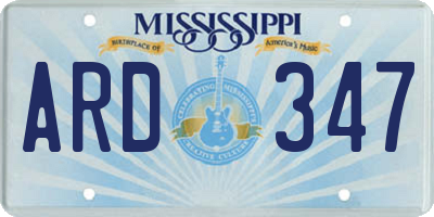 MS license plate ARD347