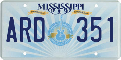 MS license plate ARD351