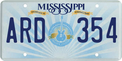 MS license plate ARD354