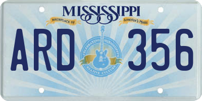 MS license plate ARD356