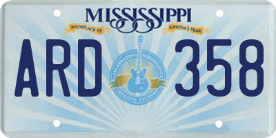 MS license plate ARD358