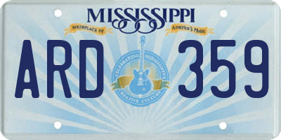 MS license plate ARD359